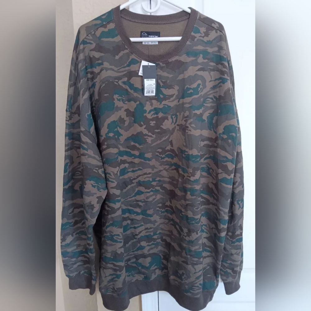 Men's Original Use Crewneck Long Sleeve Camouflage T-shirt
